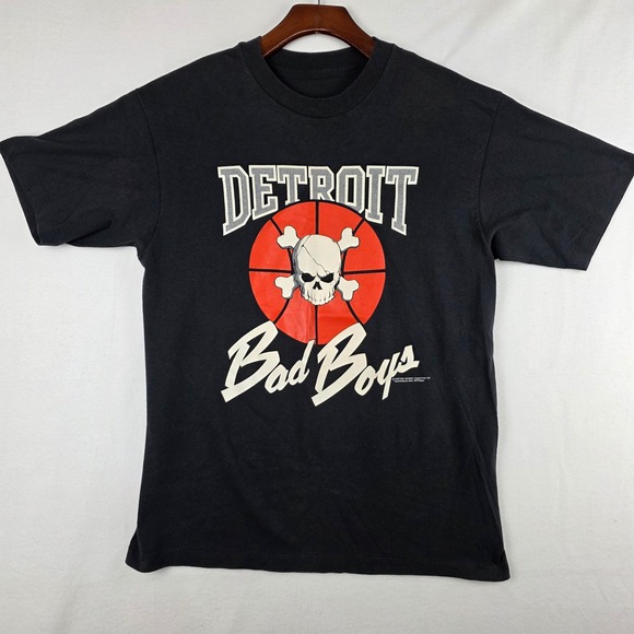 The Athletic Supporter Ltd. Other - Vintage 1988 Detroit Bad Boys Basketball T-Shirt Black Single Stitch Mens Medium
